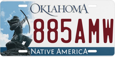 OK license plate 885AMW