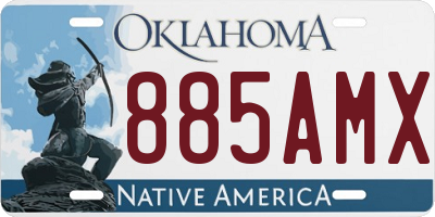 OK license plate 885AMX