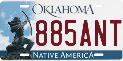 OK license plate 885ANT