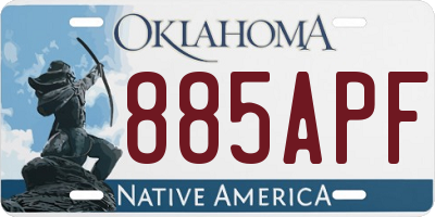 OK license plate 885APF