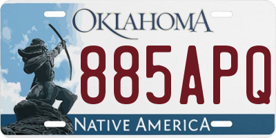 OK license plate 885APQ