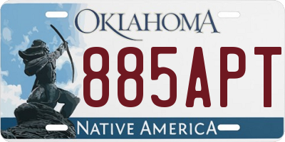 OK license plate 885APT