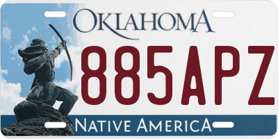 OK license plate 885APZ