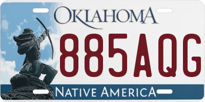 OK license plate 885AQG