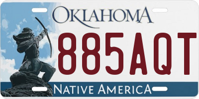 OK license plate 885AQT