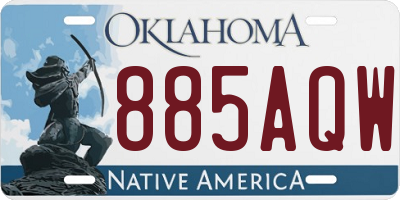 OK license plate 885AQW