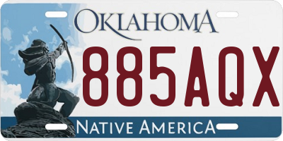 OK license plate 885AQX