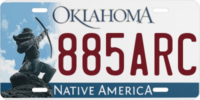 OK license plate 885ARC
