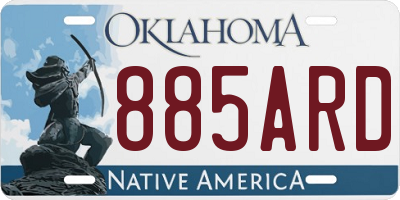 OK license plate 885ARD