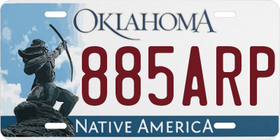 OK license plate 885ARP