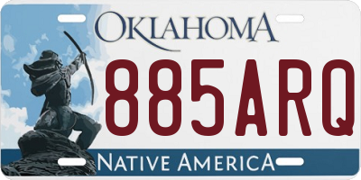 OK license plate 885ARQ