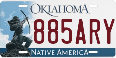 OK license plate 885ARY