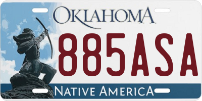 OK license plate 885ASA