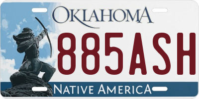 OK license plate 885ASH