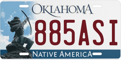 OK license plate 885ASI