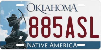 OK license plate 885ASL