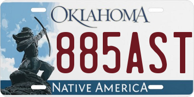 OK license plate 885AST
