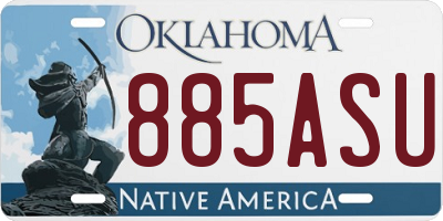 OK license plate 885ASU
