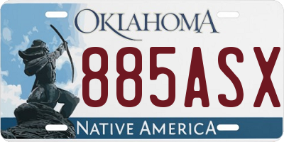 OK license plate 885ASX