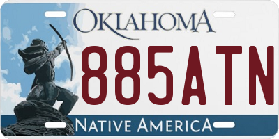 OK license plate 885ATN