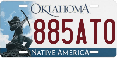 OK license plate 885ATO