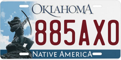 OK license plate 885AXO