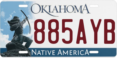 OK license plate 885AYB