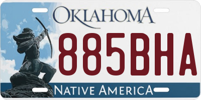 OK license plate 885BHA