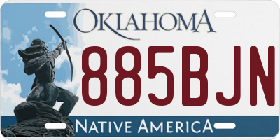 OK license plate 885BJN