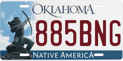 OK license plate 885BNG