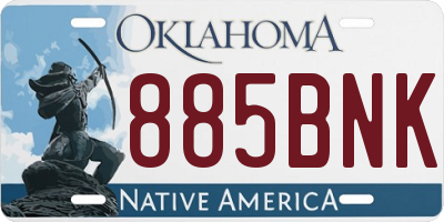 OK license plate 885BNK