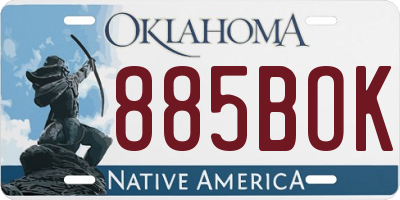 OK license plate 885BOK