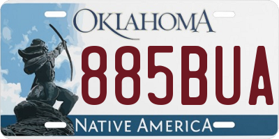 OK license plate 885BUA