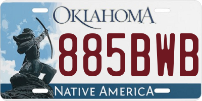 OK license plate 885BWB