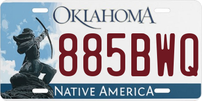 OK license plate 885BWQ
