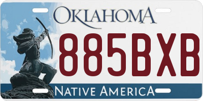 OK license plate 885BXB