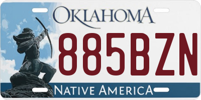 OK license plate 885BZN