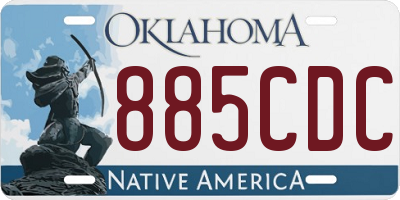 OK license plate 885CDC
