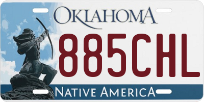 OK license plate 885CHL