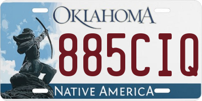 OK license plate 885CIQ