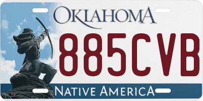 OK license plate 885CVB