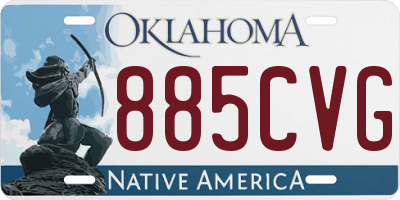 OK license plate 885CVG