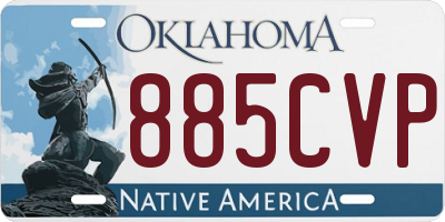 OK license plate 885CVP