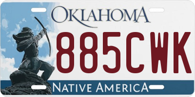 OK license plate 885CWK