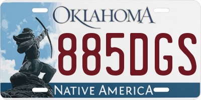 OK license plate 885DGS