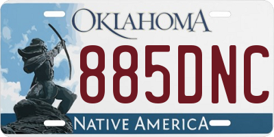 OK license plate 885DNC