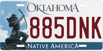 OK license plate 885DNK