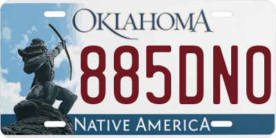 OK license plate 885DNO