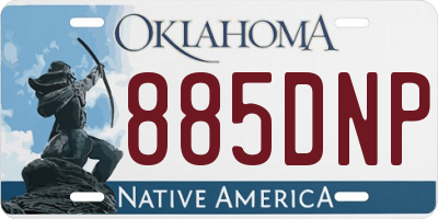 OK license plate 885DNP