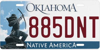 OK license plate 885DNT